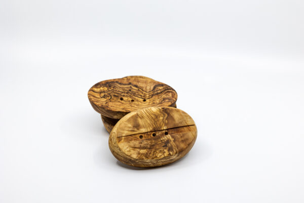 Porte-savon oval en bois d’olivier