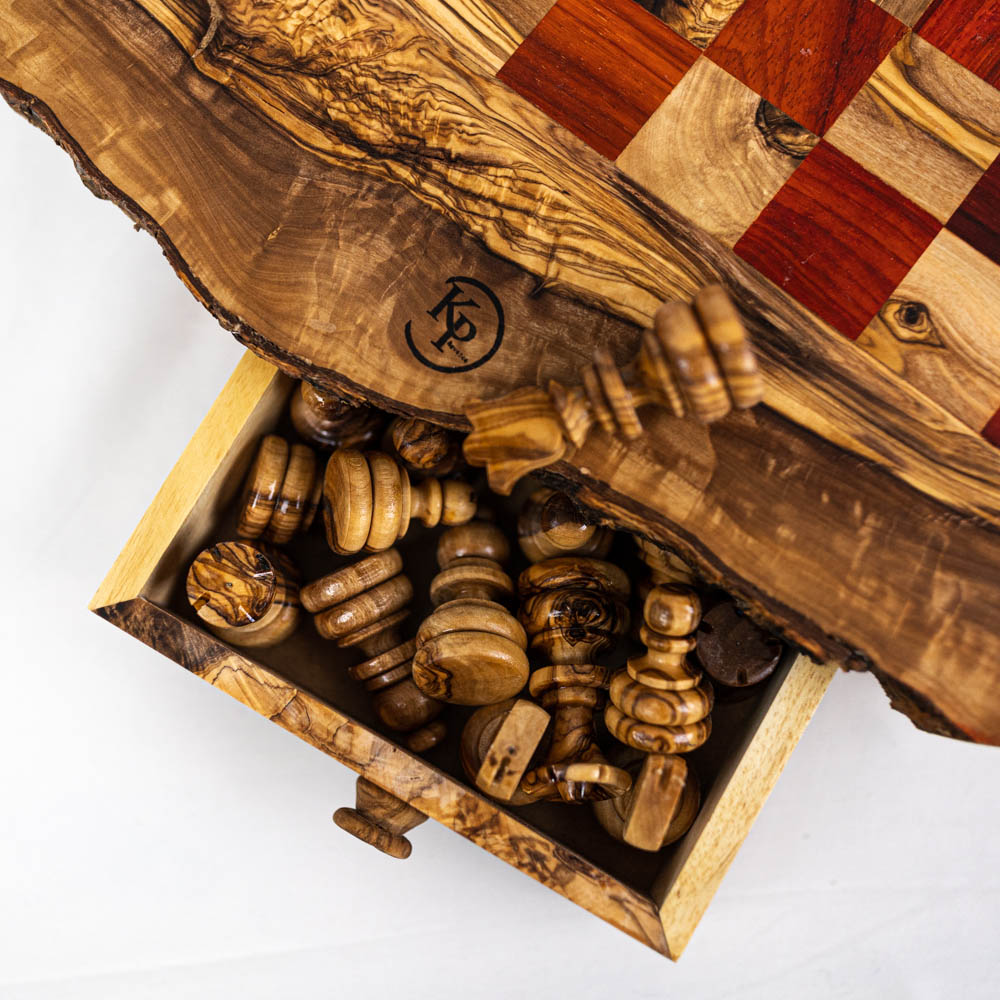 Dice Battle - Jeu De Société En Bois Stratégique, Mélange échecs Et Dés - Pour Adultes Et Familles - Plateau Bambou 23x23 Cm