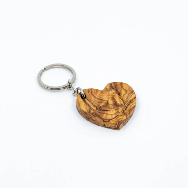 Porte clés en forme de coeur K Provence, en bois d'olivier